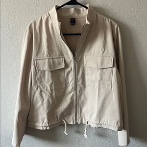 Emery Rose Beige Utility Jacket for Women